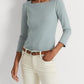 Ralph Lauren Women's Striped Stretch Cotton Top Blue Size Large