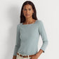 Ralph Lauren Women's Striped Stretch Cotton Top Blue Size X-Large