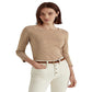 Ralph Lauren Women's Striped Stretch Cotton Top Brown Size Medium