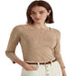 Ralph Lauren Women's Striped Stretch Cotton Top Brown Size Medium
