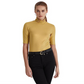 Ralph Lauren Women's Metallic Stretch Jersey Turtleneck Yellow Size Large