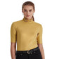 Ralph Lauren Women's Metallic Stretch Jersey Turtleneck Yellow Size Large