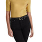 Ralph Lauren Women's Metallic Stretch Jersey Turtleneck Yellow Size Large