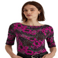 Ralph Lauren Women's Paisley Stretch Cotton Tee Pink Size Large