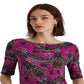 Ralph Lauren Women's Paisley Stretch Cotton Tee Pink Size X-Large
