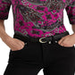 Ralph Lauren Women's Paisley Stretch Cotton Tee Pink Size X-Large