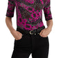 Ralph Lauren Women's Paisley Stretch Cotton Tee Pink Size X-Small