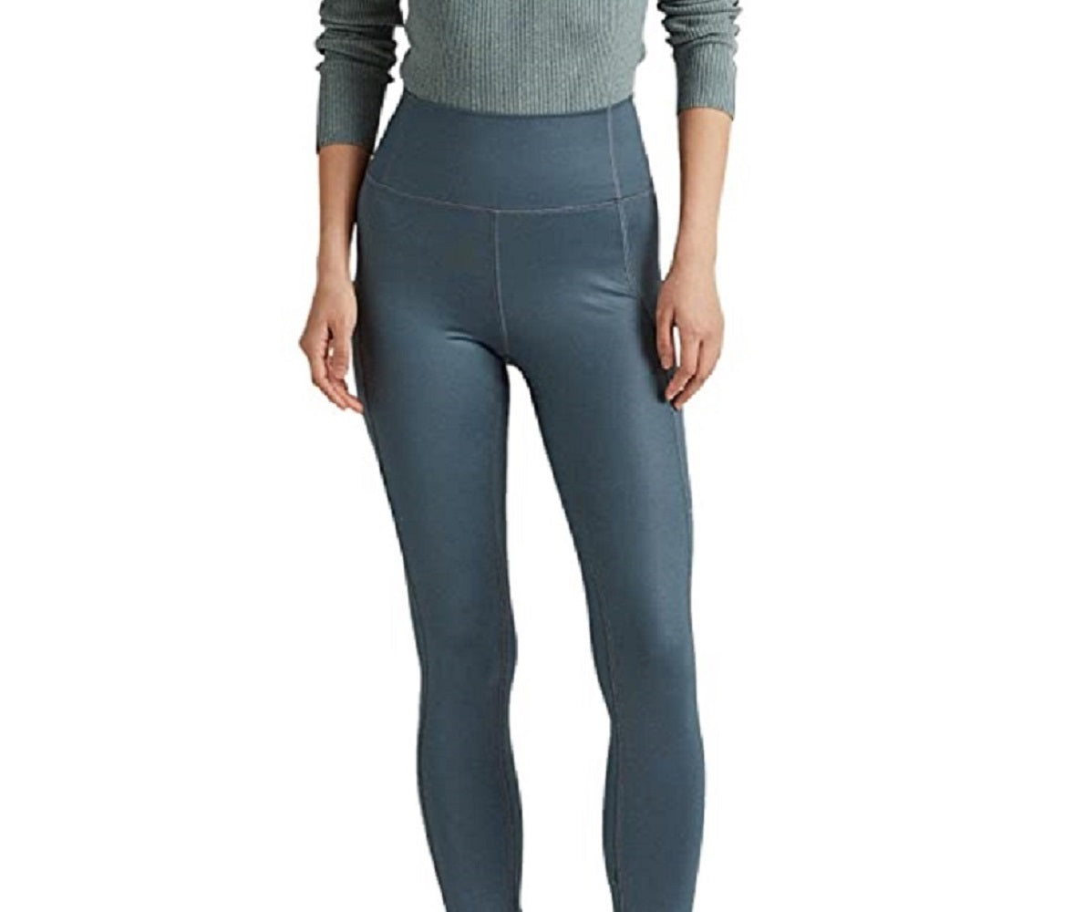 Ralph Lauren Women's Coated Jersey Legging Pants Blue Size Large