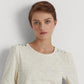 Ralph Lauren Women's Puff Sleeve Slub Jersey Top White Size Small