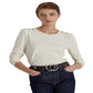 Ralph Lauren Women's Puff Sleeve Slub Jersey Top White Size X-Large