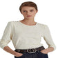 Ralph Lauren Women's Puff Sleeve Slub Jersey Top White Size X-Large