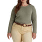 Ralph Lauren Women's Cotton Blend Long Sleeve Top Green Size 3X