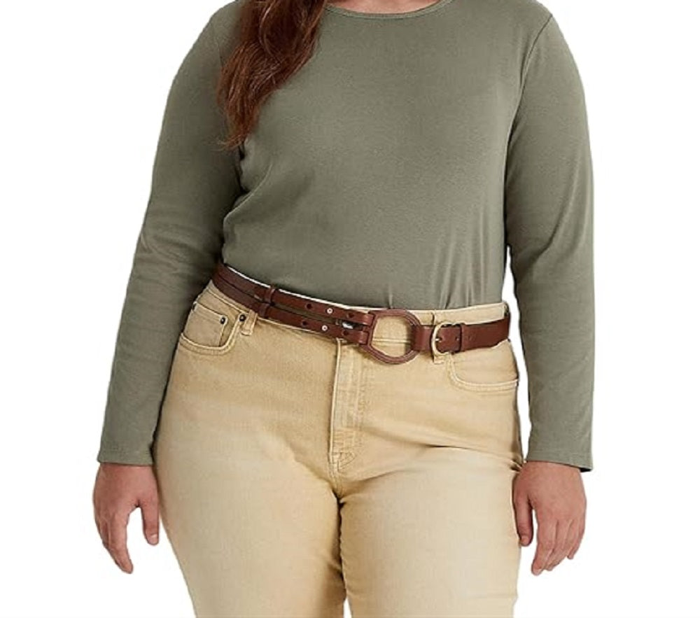 Ralph Lauren Women's Cotton Blend Long Sleeve Top Green Size 3X