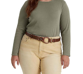 Ralph Lauren Women's Cotton Blend Long Sleeve Top Green Size 3X
