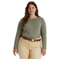 Ralph Lauren Women's Cotton Blend Long Sleeve Top Green Size 3X