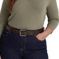 Ralph Lauren Women's Lace Trim Stretch Cotton Top Green Size 2X