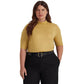 Ralph Lauren Women's Metallic Stretch Jersey Turtleneck Yellow Size 1X