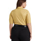Ralph Lauren Women's Metallic Stretch Jersey Turtleneck Yellow Size 2X