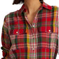 Ralph Lauren Women's Plaid Crinkle Cotton Shirt Red Size Large