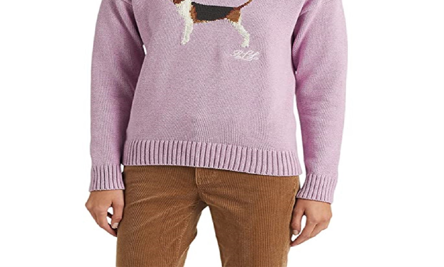 Ralph Lauren Women's Intarsia Knit Cotton Sweater Purple