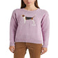 Ralph Lauren Women's Intarsia Knit Cotton Sweater Purple