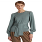 Ralph Lauren Women's Belted Cotton Blend Sweater Green Size X-Large