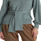 Ralph Lauren Women's Belted Cotton Blend Sweater Green Size X-Large