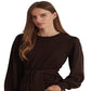 Ralph Lauren Women's Belted Cotton Blend Sweater Brown Size X-Large