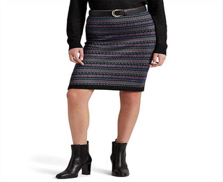 Ralph Lauren Women's Fair Isle Cotton Blend Pencil Skirt Black Size Small