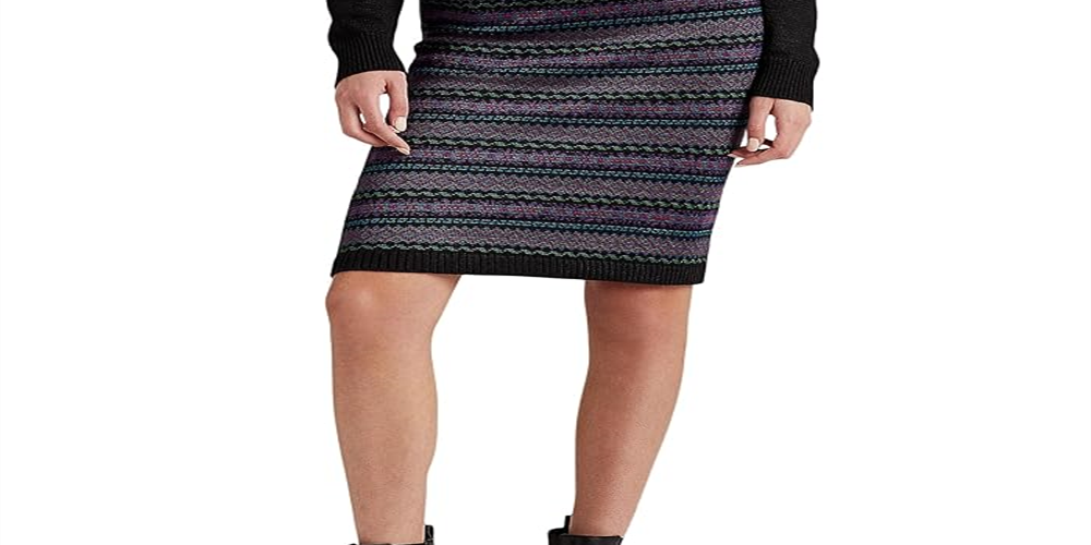 Ralph Lauren Women's Fair Isle Cotton Blend Pencil Skirt Black Size Small
