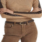 Ralph Lauren Women's Faux Leather Trim Turtleneck Sweater Brown Size Large