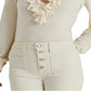Ralph Lauren Women's Ruffle Trim Jersey Sweater White Size X-Large