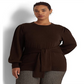 Ralph Lauren Women's Belted Cotton Blend Sweater Brown Size 3X
