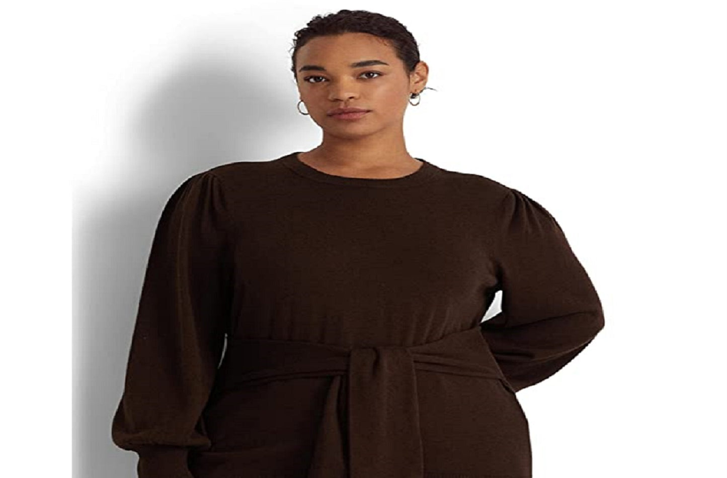 Ralph Lauren Women's Belted Cotton Blend Sweater Brown Size 3X