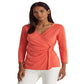 Ralph Lauren Women's Stretch Jersey Surplice Top Orange Size Medium
