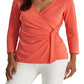 Ralph Lauren Women's Stretch Jersey Surplice Top Orange Size Medium