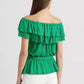 Ralph Lauren Women's Jersey Off The Shoulder Top Green