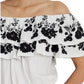 Ralph Lauren Women's Embroidered Jersey Off The Shoulder Top White