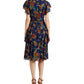 Ralph Lauren Women's Floral Ruffle Trim Georgette Dress Blue