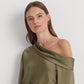 Ralph Lauren Women's Satin One Shoulder Blouse Green Size Small