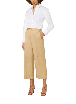 Ralph Lauren Women's Pleated Twill Wide Leg Pants Brown