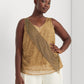 Ralph Lauren Women's Beaded Tulle Sleeveless Blouse Brown Size 1X