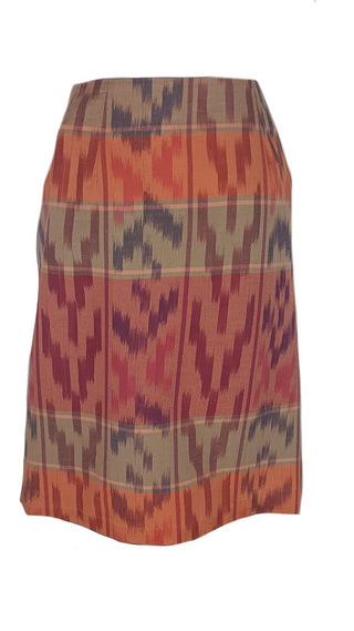 Ralph Lauren Women's Geo Motif Cotton Linen Wrap Skirt Red