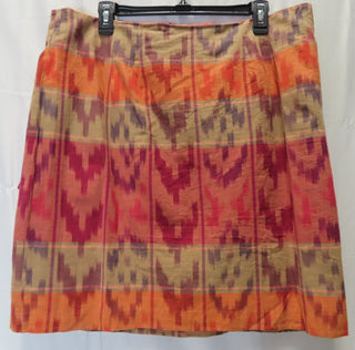 Ralph Lauren Women's Geo Motif Cotton Linen Wrap Skirt Red