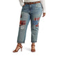 Ralph Lauren Women's Patchwork Relaxed Tapered Jeans Blue