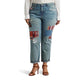 Ralph Lauren Women's Patchwork Relaxed Tapered Jeans Blue