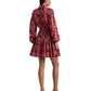 Ralph Lauren Women's Geo Stripe Belted Cotton Voile Dress Red