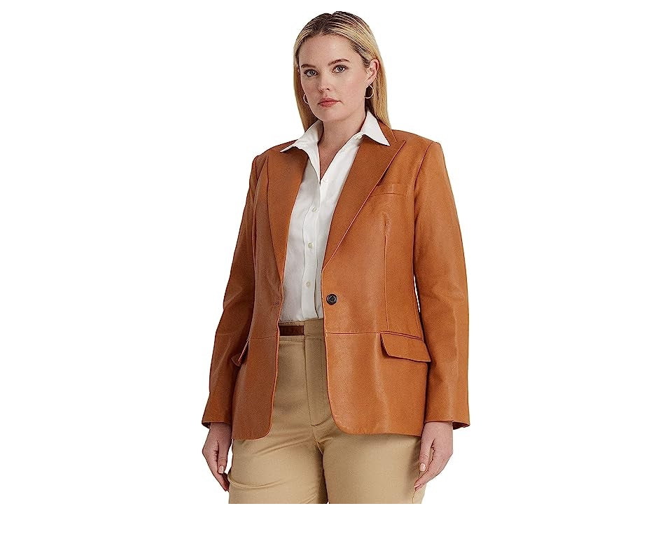 Ralph Lauren Women's Double Breasted Twill Blazer Brown
