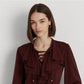 Ralph Lauren Women's Ruffle Trim Jersey Lace up Top Red Size Large