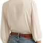 Ralph Lauren Women's Pleated Georgette Blouse Beige Size 2X